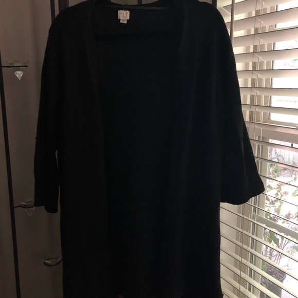 a new day Sweaters - Black quarter flare sleeved cardigan